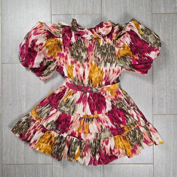 Anthropologie Love the Label Ruffled Wrap Mini Dress Medium Floral - Picture 8 of 11